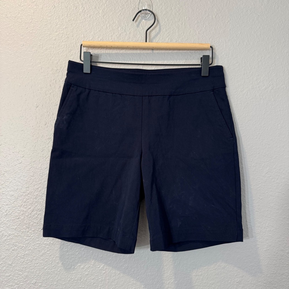 Talbots Women's Petite Size 6P Navy Blue Pull-On Stretch Pockets Shorts